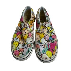 VANS x DALLAS CLAYTON Rainbow Cartoon Slip On Sneakers Size 12.5 Kids Unisex